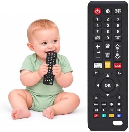 Baby Remote Teething Toys for 0-6, 6-12 Months, Montessori Inspired Teether